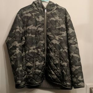 Camo thin puffer jacket - XXL